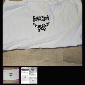 MCM White Dust Bag with Black Logo